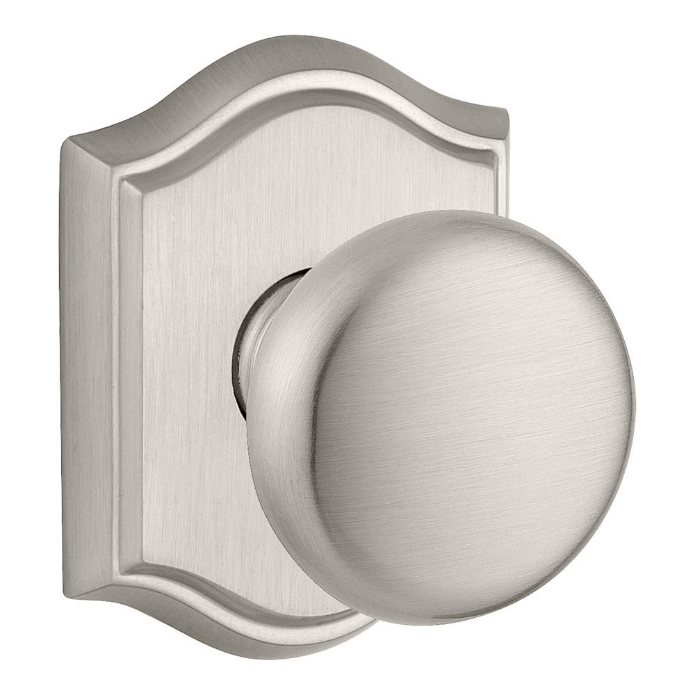 Poignée de porte intimité ronde en nickel satiné pour chambre ou salle de bain élégante