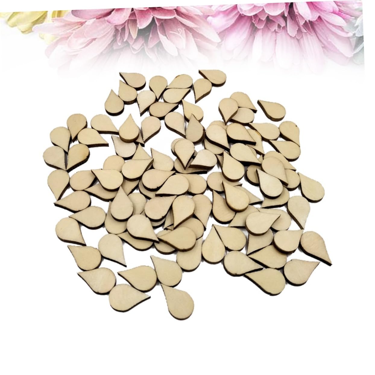 TEHAUX Water Drop Shaped Wooden Handmade Chips 15mm Hanging Ornaments Decorative