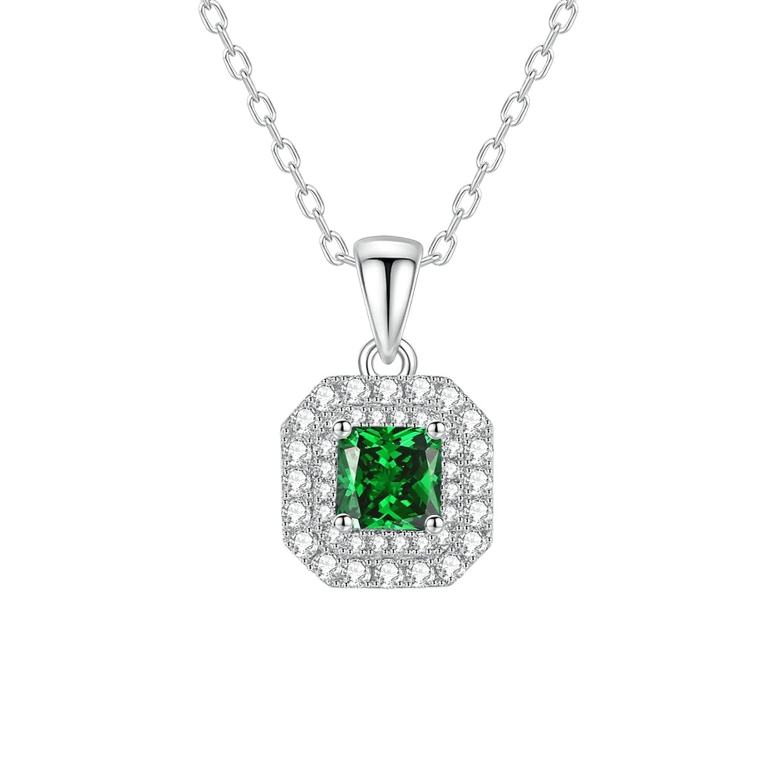 Collar de oro de 9 quilates para mujer con topacio y moissanita, joyería geométrica de oro para mujer