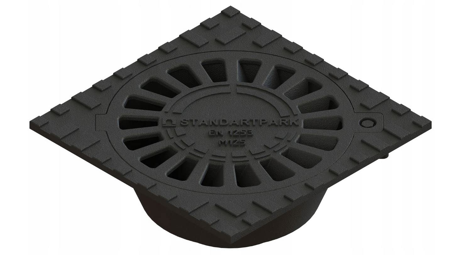 Égouttoir pour arrière-cour 300 mm pour voiture, siphon en fonte, drain pour sous-sol M125