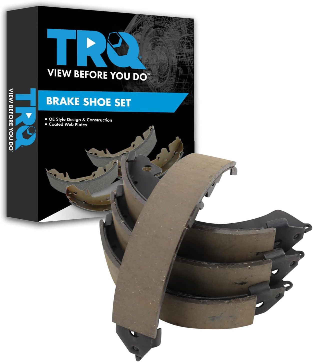 TRQ Rear Brake Shoes Compatible with 1986-1989 Honda Accord 1992-2005 Civic 2007-2008 Fit