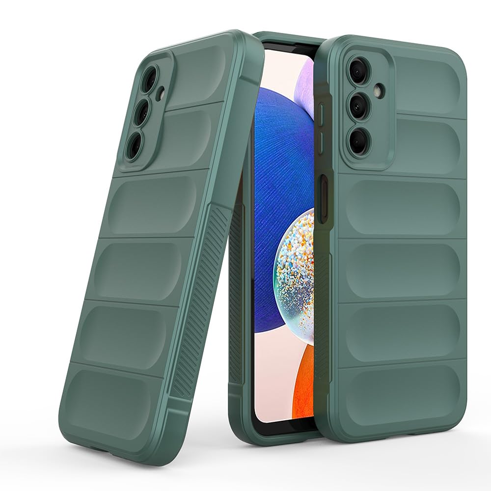 Amazon Brand- Solimo Basic Case for Samsung Galaxy 5G,A14 4G (Silicone_Green)