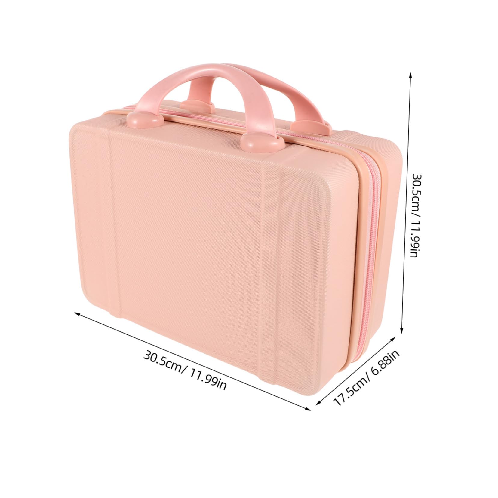 14-Zoll Handkoffer aus Abs, Rosa, Tragbarer Reisekosmetikkoffer