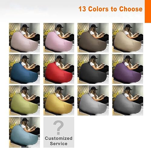 Miniatura 7 de Funda grande de lino y algodón para sofá, puf, funda de sofá, asiento de esquina, puf para salón de belleza, otomano, sillón relajante (color rosa