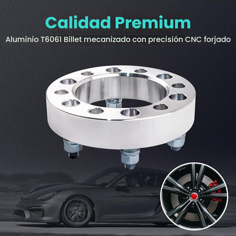 maXpeedingrods 4X 35 mm Adaptadores de Rueda Espaciadores 6 x 139.7 | separadores M12x1.5, rodamientos, 24 tuercas incl., orificio central 108 mm
