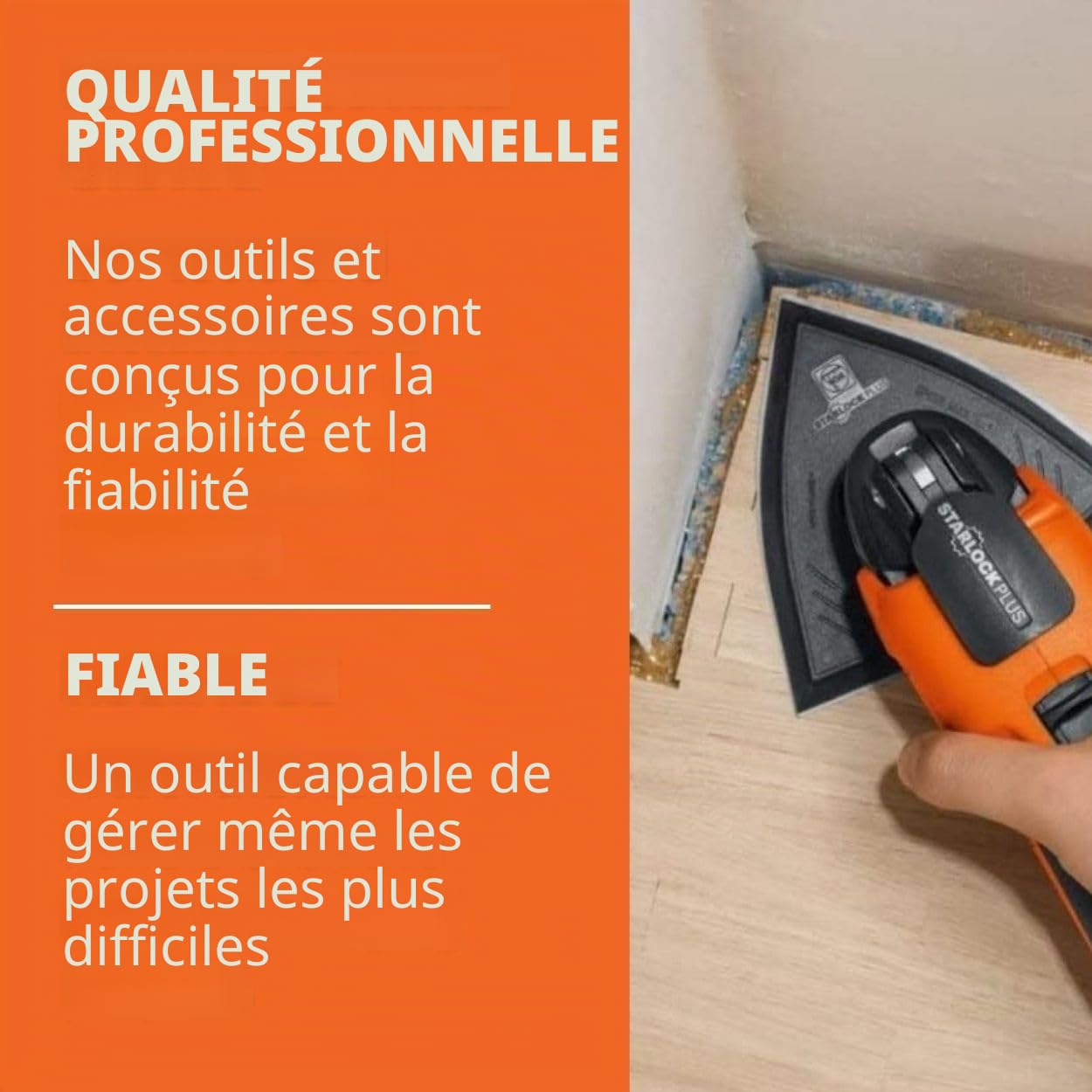 FEIN Feuilles abrasives perforées grain 120, Longueur d’arête 80 mm, Condit.50 Pce, Pour une utilisation sur pratiquement tous les matériaux, Non perforées, fixation rapide auto-agrippant.