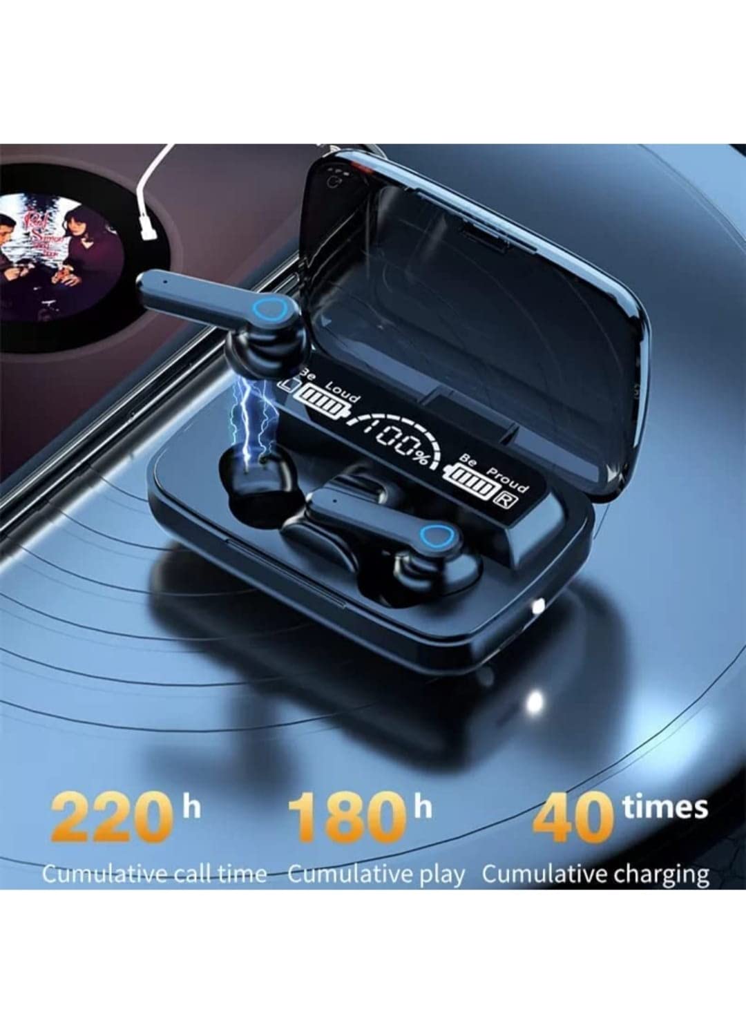 M19 TWS Bluetooth 5.0 Wireless In Ear Earbuds Touch Waterproof LED Digital Display Bluetooth Headset (Black, True Wireless)