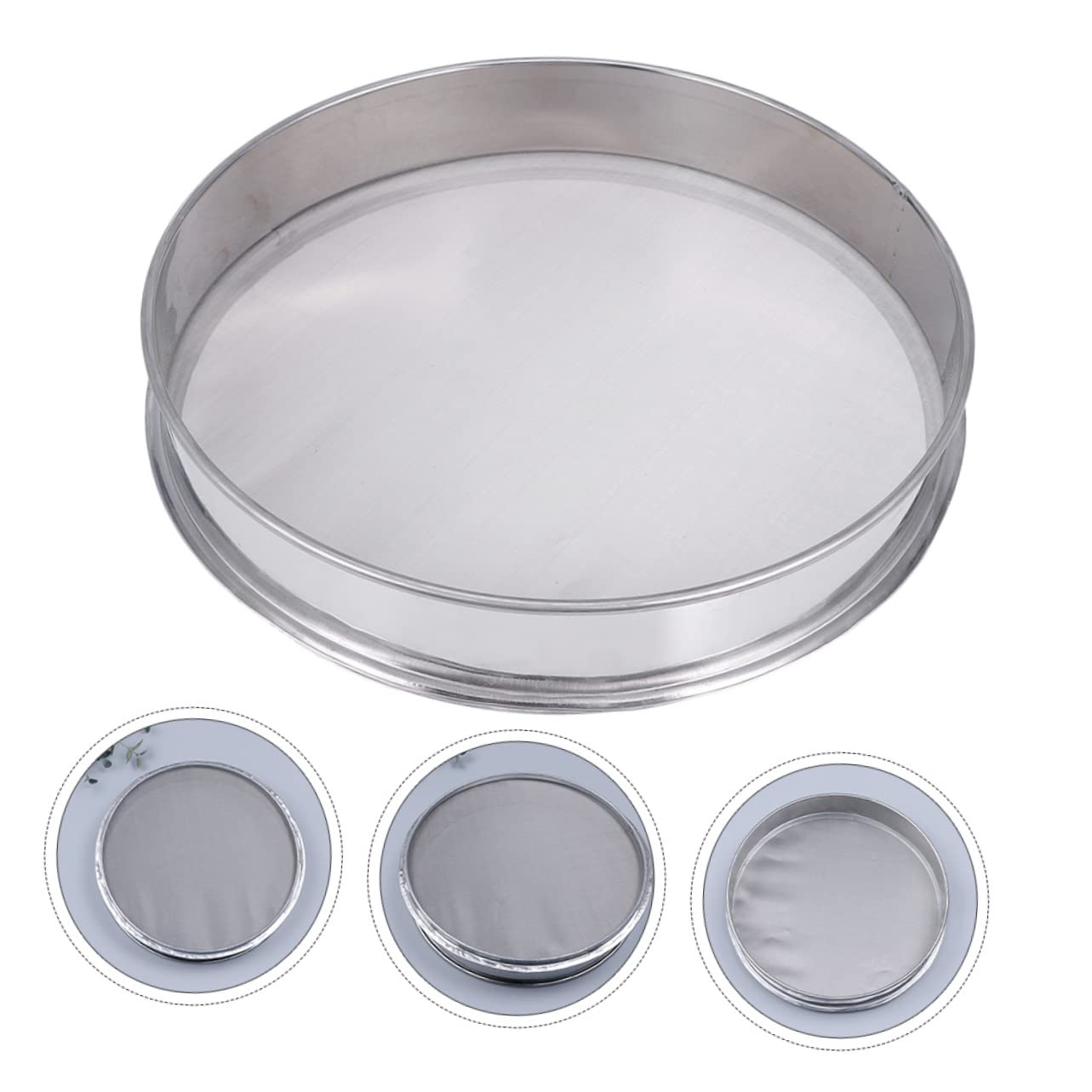 Cabilock Cedazo de Acero Inoxidable Reutilizable de Malla Fina de 35 Cm para Jardinería y Plantación, Pantalla Vibratoria de Polvo Que Ahorra Trabajo