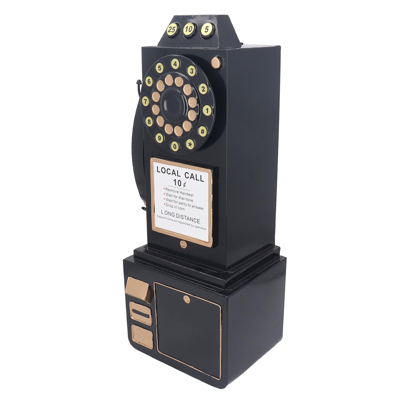 Retro Montowany na ścianie Model Telefonu, żelazny Retro Staromodny Numer Telefonu Stacjonarnego Statua Biurko Telefon Ozdoba Dekoracyjne Telefony do Rekwizytów Fotograficznych