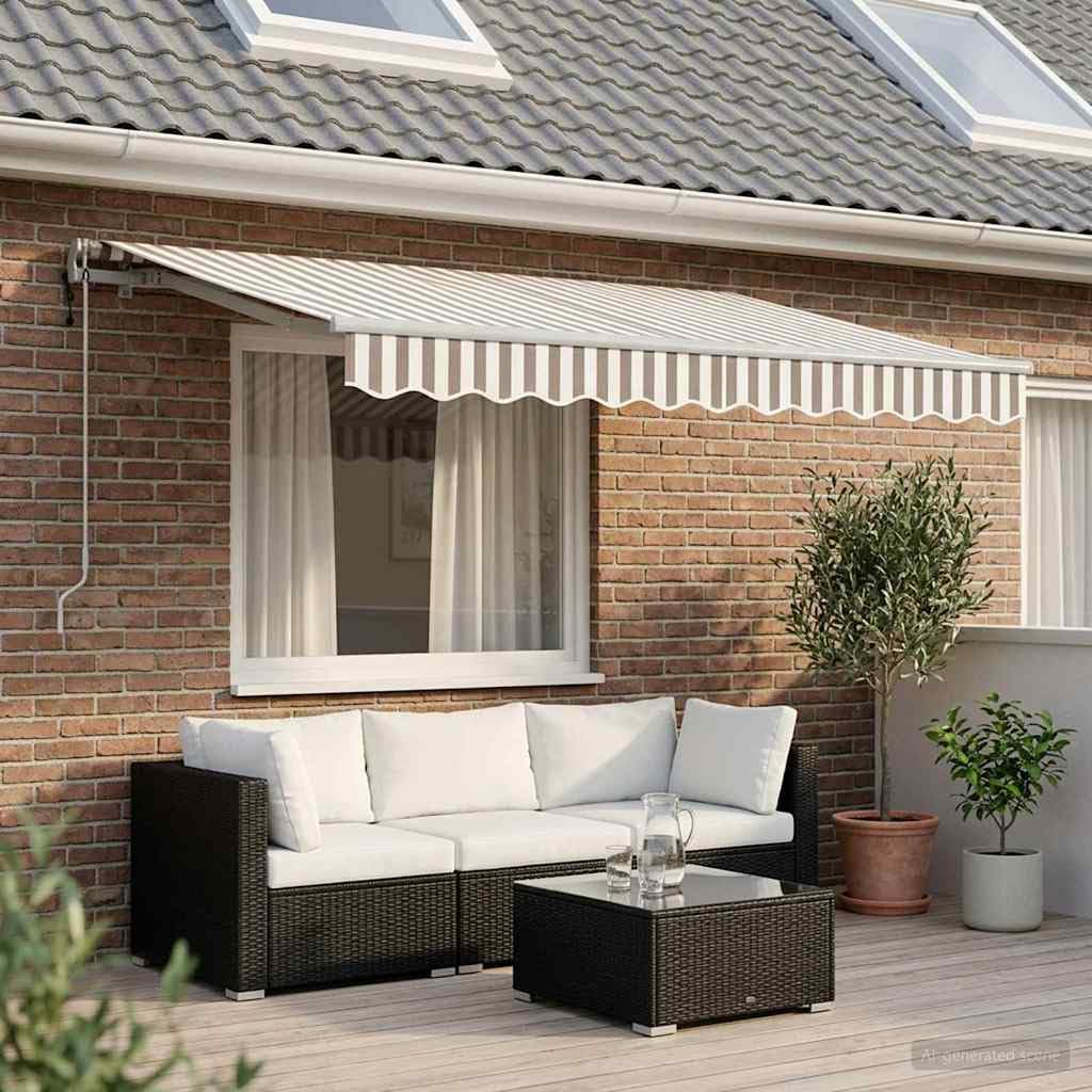 Toldo retráctil Gris Claro y 300 x 250 cm,21.56kg-3425838