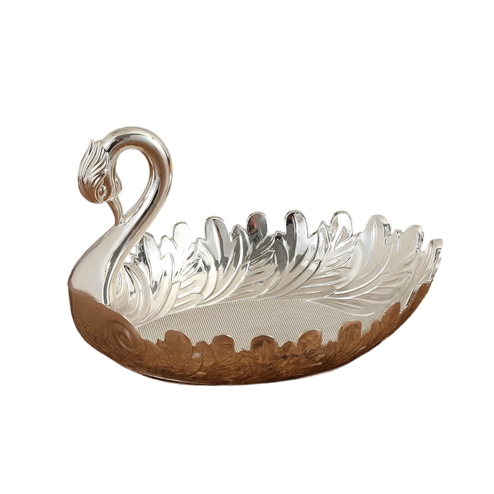 Ekoama Elegant Alloy Shape Dried Fruit Plate Nut Candy Snacks Tray For Home Decors And Party Serving
