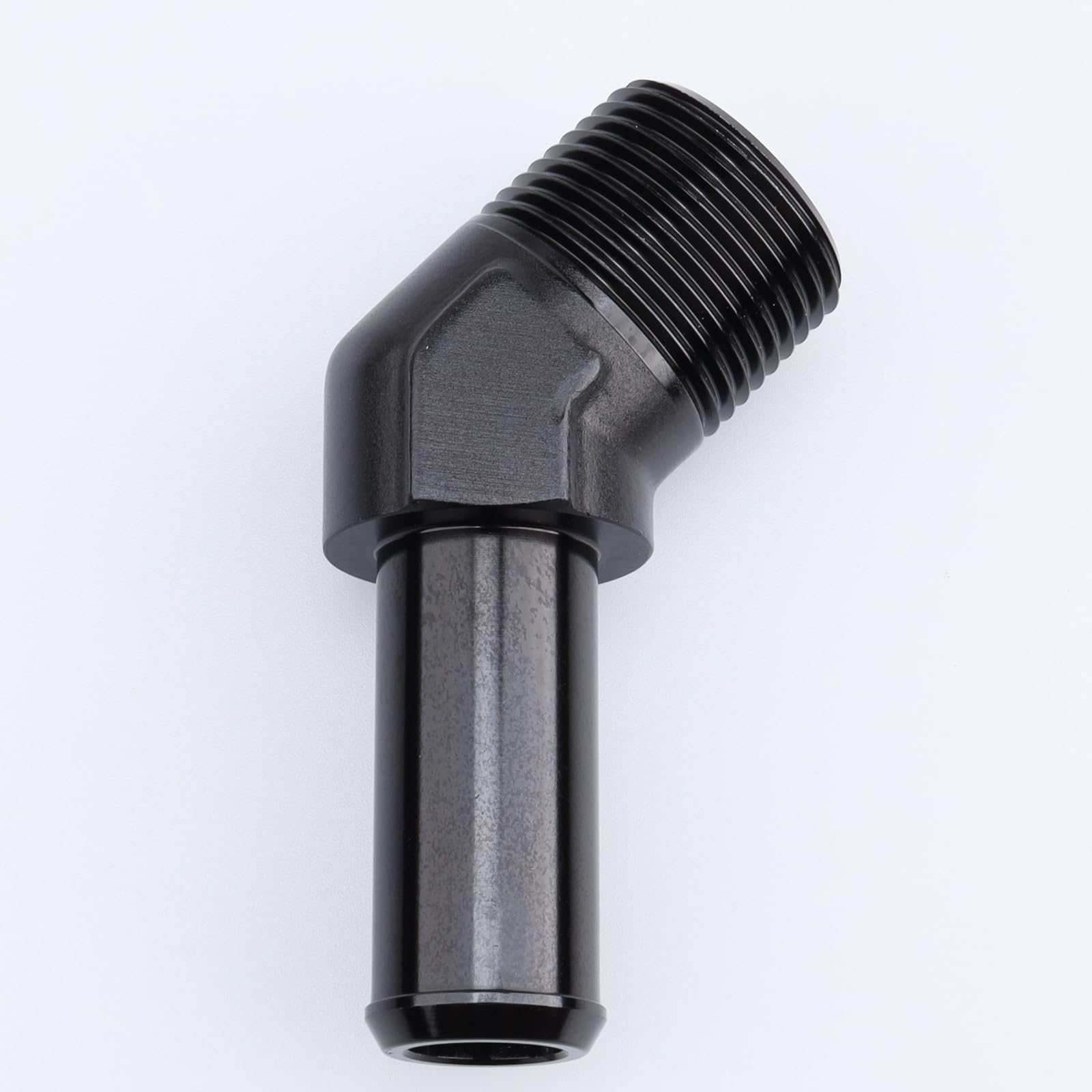 Adaptador de tubo de combustible de aluminio de 45 grados, 3/4 NPT macho a 3/4 "(18,7 mm), color negro
