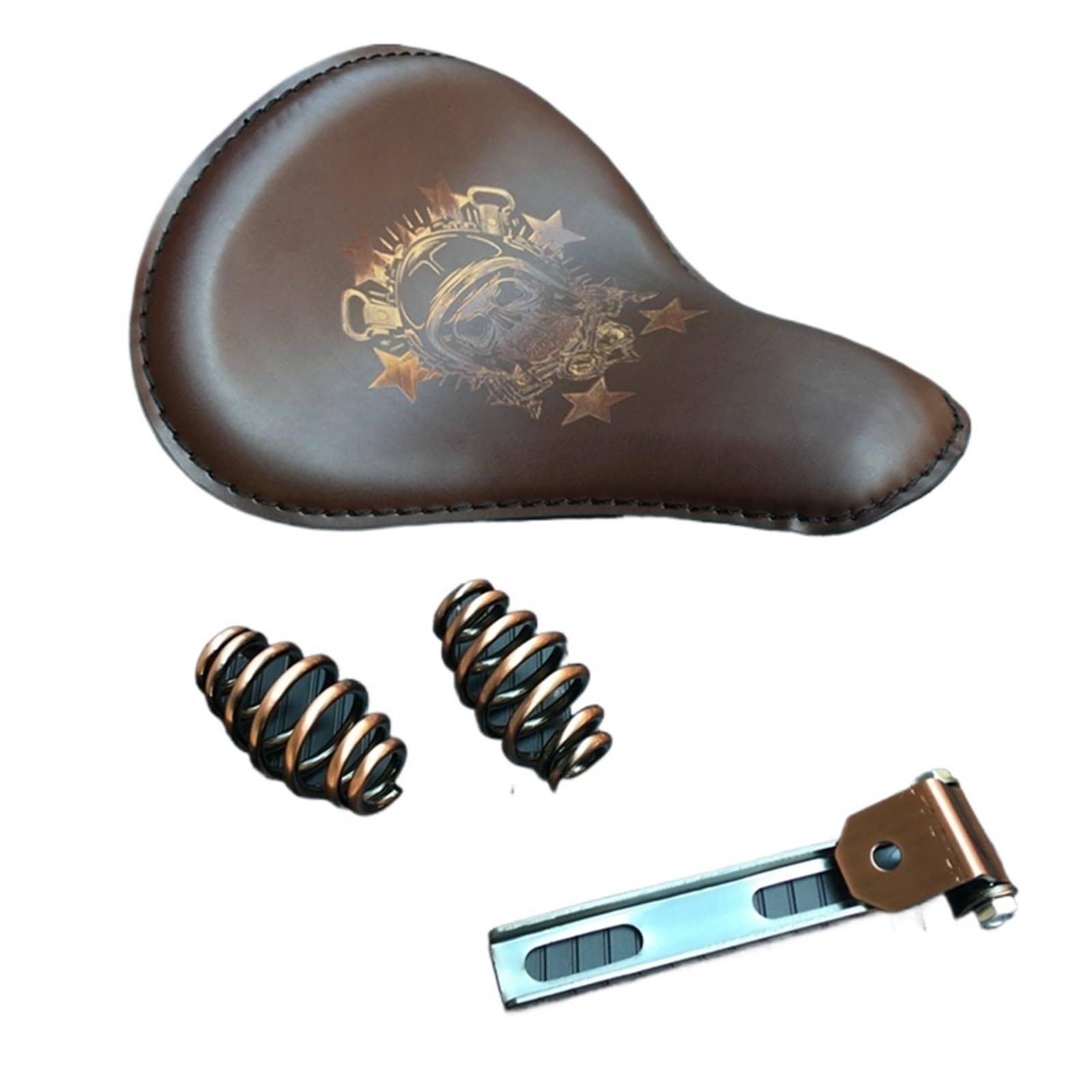 Poduszka Do Softail Chopper Bobber | Uniwersalny fotel kierowcy jednoosobowy w kolorze czarno-brązowym z uchwytem do mocowania(D)