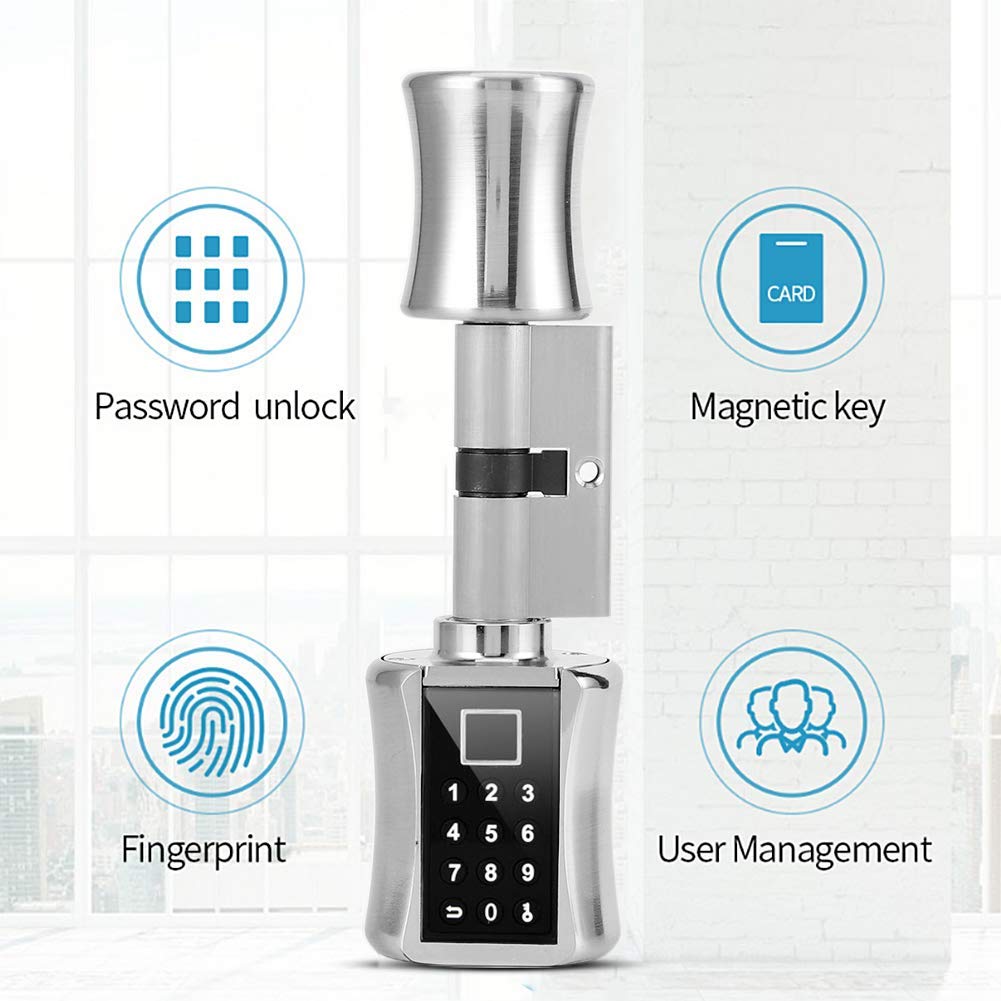 Sonew 3 en 1 Serrure Connectée, Serrure de Porte Biométrique Intelligente À Empreinte Digitale, Empreinte Digitale + Clé + Mot De Passe pour La Maison, Les Appartements(70 MM)