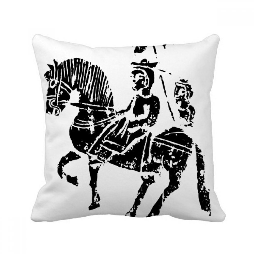 DIYthinker China Wei Jin Dynasties Horse Riding Pattern Throw Pillow Sleeping Sofa Cushion Cover