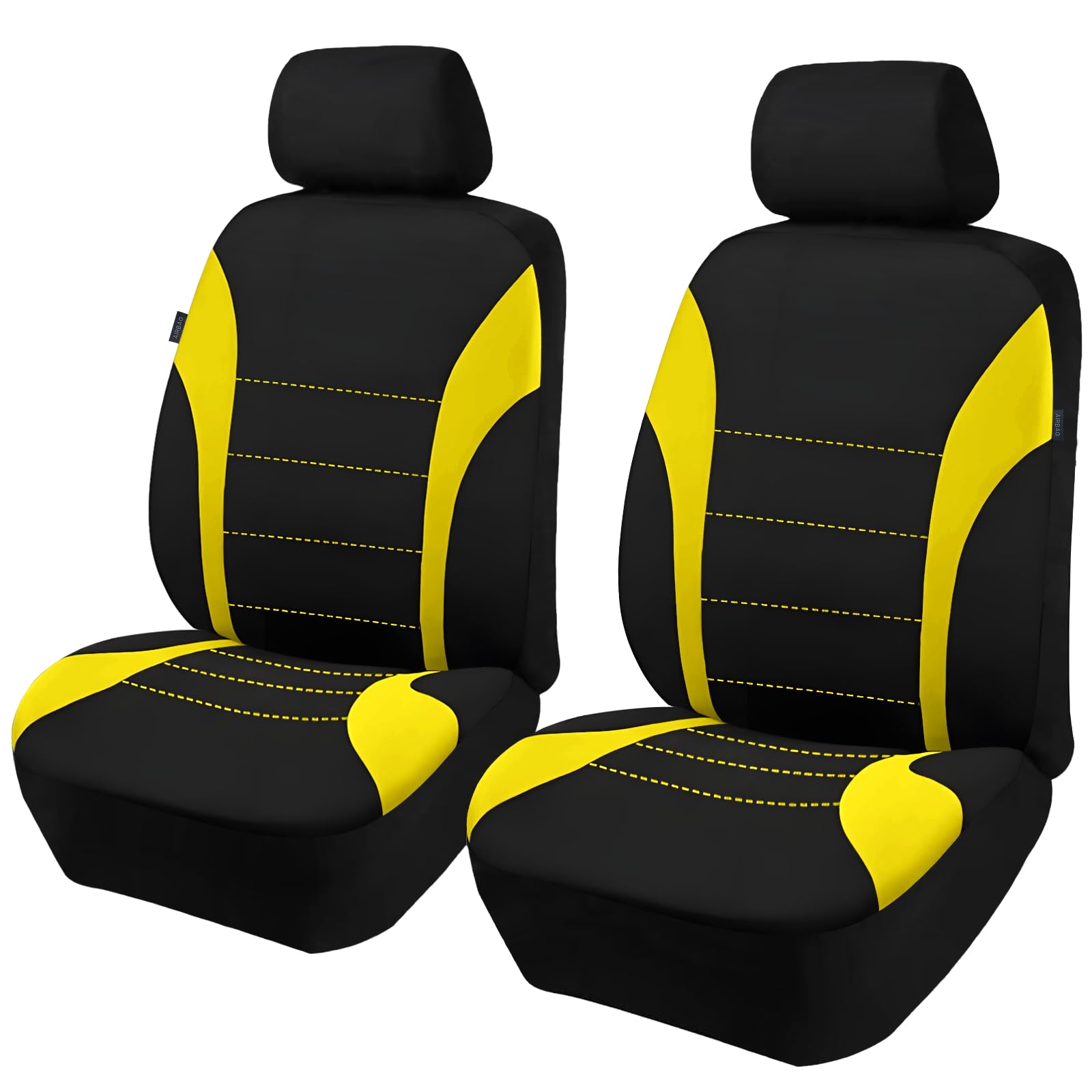 Lot de 2 housses de siège avant de voiture - Taille universelle - Imperméables - Compatibles avec les airbags - Faciles à installer avec housses d'appui-tête