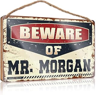 Farmhouse Bathroom Sign Beware of Mr. Morgan Wooden Sign Wood Signs for Home Decor Funny Wall Decor Signs(20X30CM)