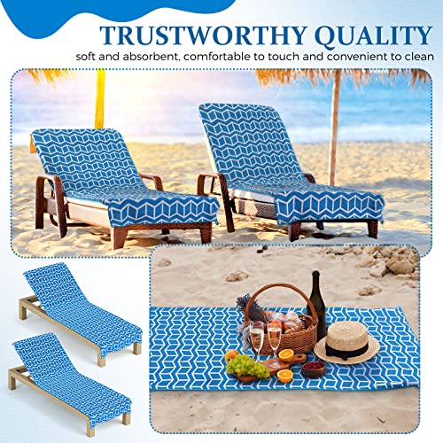 4 Pieces Pool Lounge Chair Cover Microfiber Chaise Beach Towel 31 X 80 Inch Soft Chaise Lounge Covers To Fit Beach Chair For Vacation Sunbathing Holiday Hotel Beach Pool Sun Lounger (Ripple) #TOP4