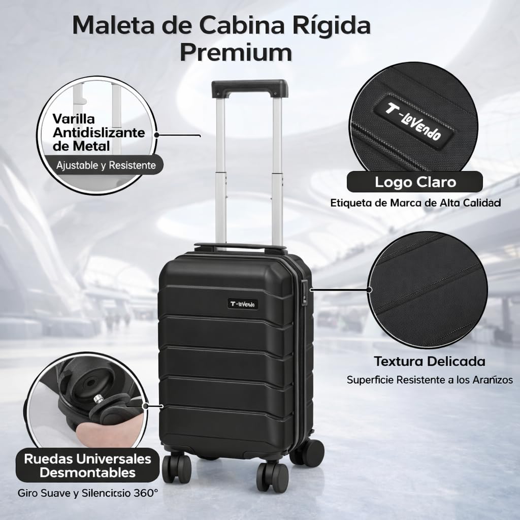 T-LOVENDO.ES Maleta de Viaje Cabina 40x25x20cm (20L) Upfly Underseat 16 XXS con Ruedas Desmontables. Maleta Cabina Ideal como Equipaje de Mano para Ryanair, Vueling o Easyjet, pequeña — view 4