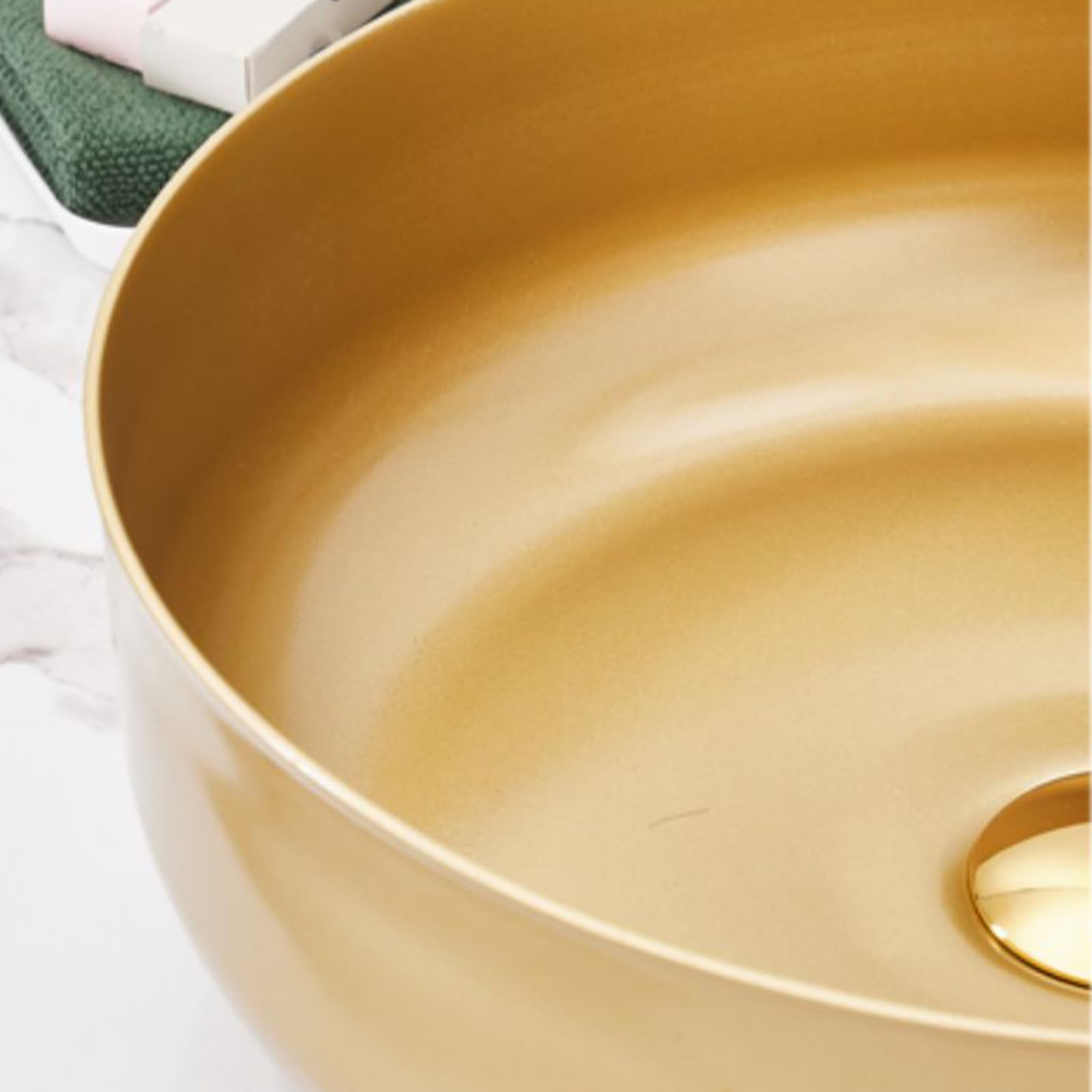 Lavello rotondo in acciaio inox nero per bagno Vani sopra il bancone lavandino con tappo di scarico pop up, ideale per casa, hotel e ufficio