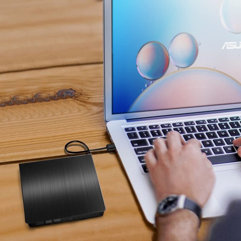 Retoo External DVD Drive USB 3.0 Type-C CD DVD +/-RW Optical Drive USB C Burner Slim CD/DVD ROM Rewriter Writer Reader Portable for PC Laptop Desktop MacBook Mac Windows 7 8.1 10 Linux OS Appl