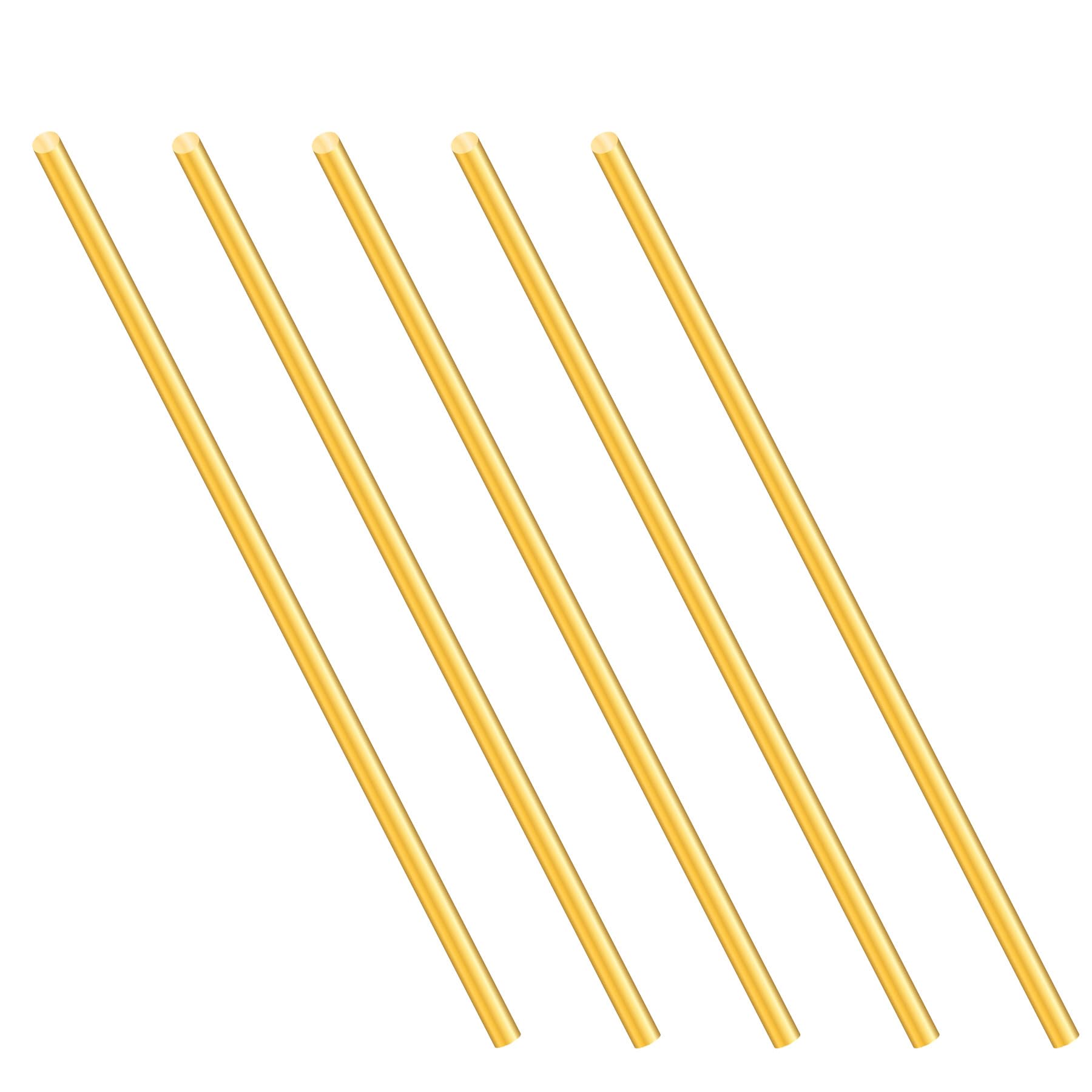 Bâton de laiton de 2 mm, longueur de 150 mm, laiton massif rond pour bricolage (5 pièces)