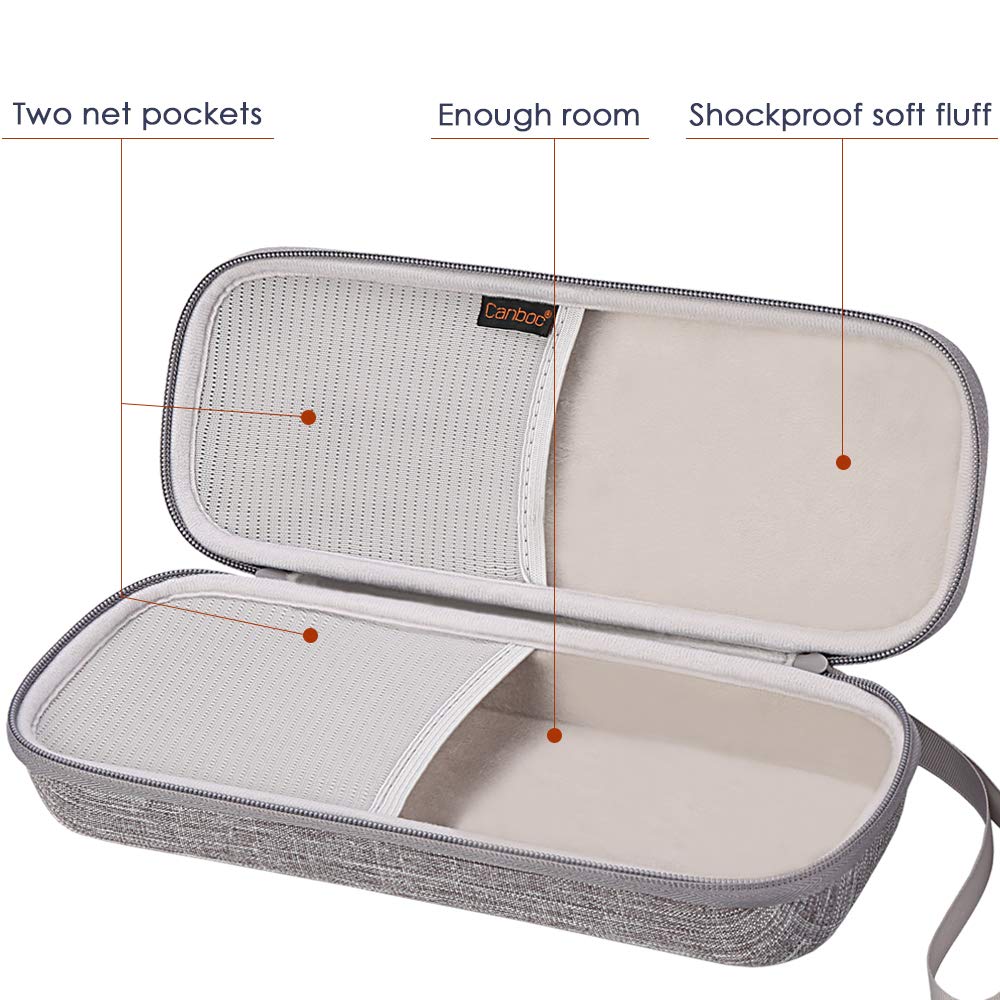 Canboc Hard Stethoscope Case Compatible with 3M Littmann Classic III, Lightweight II S.E, Cardiology IV, MDF Acoustica Stethoscope, Mesh Pocket fits Medical Scissors, Penlight, Oral Thermometer, Grey