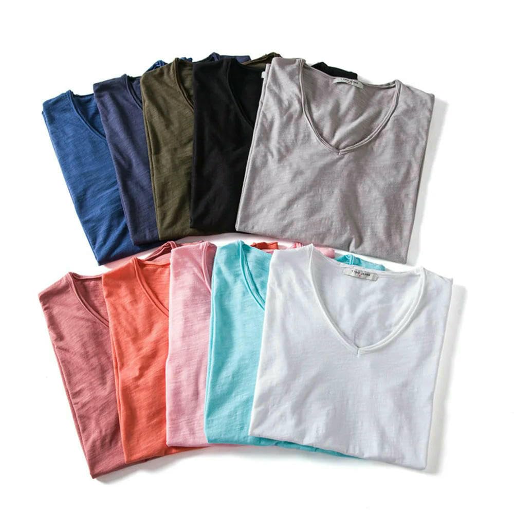 Camiseta interior de verano para hombre, 5 unidades, manga corta, informal, básica, suave, ligera, transpirable, para el día a día