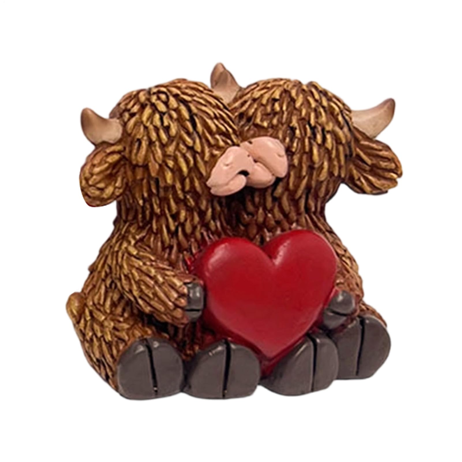 Décoration pour couple et statue vache en résine de Saint-Valentin pour buffet