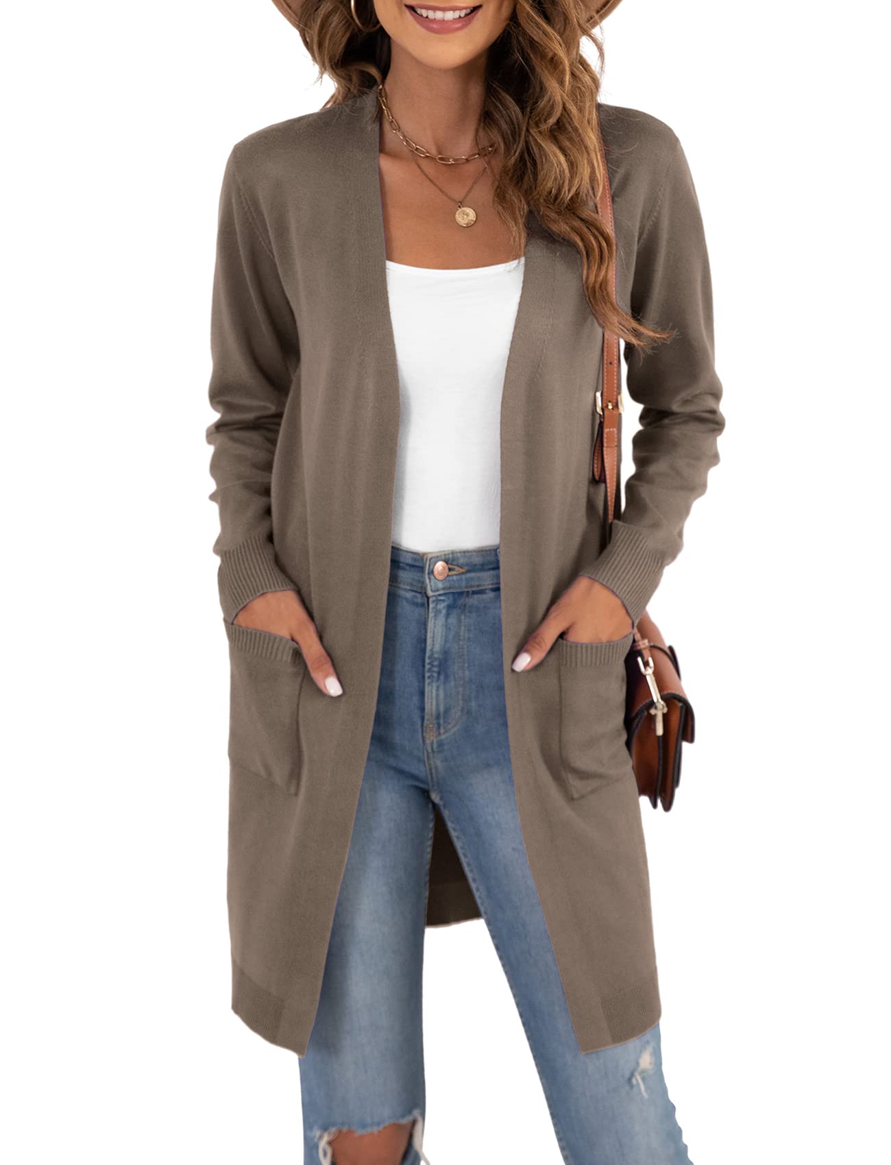 VIISHOW Women's Classic Cardigans Long Sleeve Open Front Casual Knit Cardigan Sweaters Coat Soft Outwear