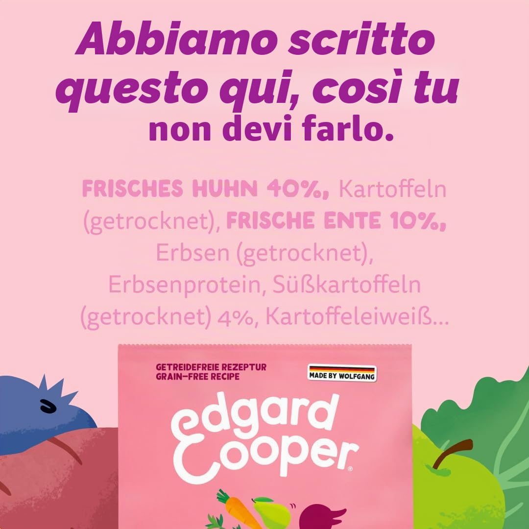 Edgard & Cooper cibo per cuccioli, cibo secco per cani (anatra e pollo, 7 kg), cibo per cani secco, senza cereali, ingredienti naturali e carne fresca, pieno di aminoacidi essenziali