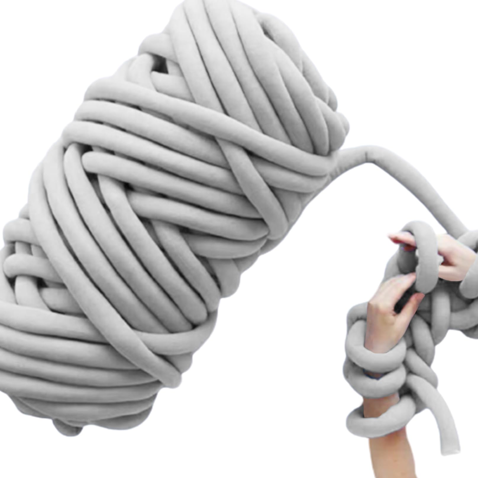 Fil épais pour crochet de 1000g lavable fini les plaids rêches optez pour la douceur gris clair