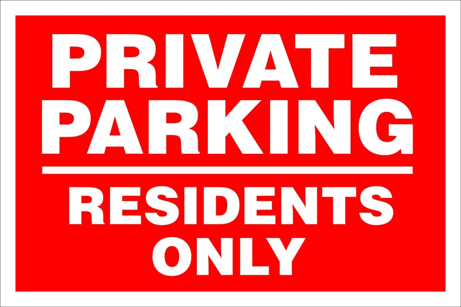 Yelacecca Private Parking Residents Only Sign Mounted Onto Foamex Metal Street Sign 8X12 Inches