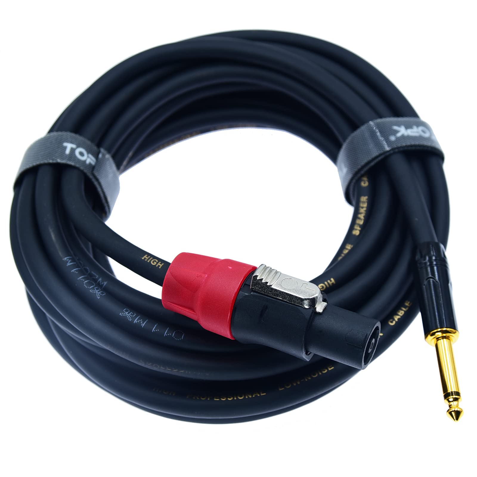 Cavo adattatore professionale per altoparlante, da Speakon a jack maschio da 6,35 mm, jack maschio, connettore amplificatore per dj amp, cavo per bocina, resistente, lunghezza 9,1 m, 2 pezzi