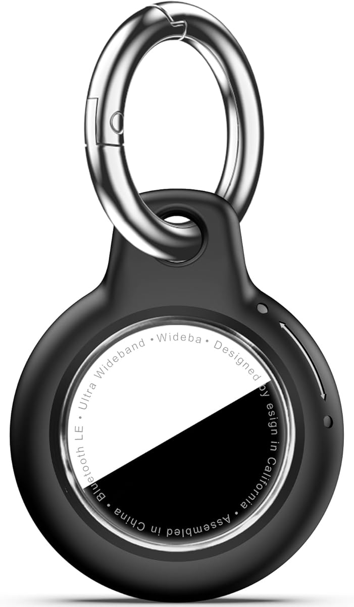 Compatiable with Apple AirTags Holder, Waterproof for AirTags Holder Keychain, Anti-Scratch & Shock Air TagHolder Case,Men's Women's Keyrings & Keychains, Cover for Dog,Car Key,Luggage -Black