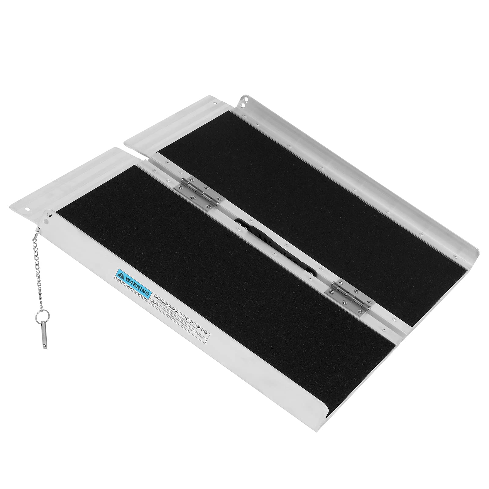 Photo 1 of Motorhot 2FT Non-Skid Wheelchair Ramp Portable Aluminum Folding Wheelchair Ramp for Mobility Scooter Ramp for Home Steps Stairs Doorways Curbs 600lbs Capacity, 24" L x 28.3W, Black 2ft Wheelchair black