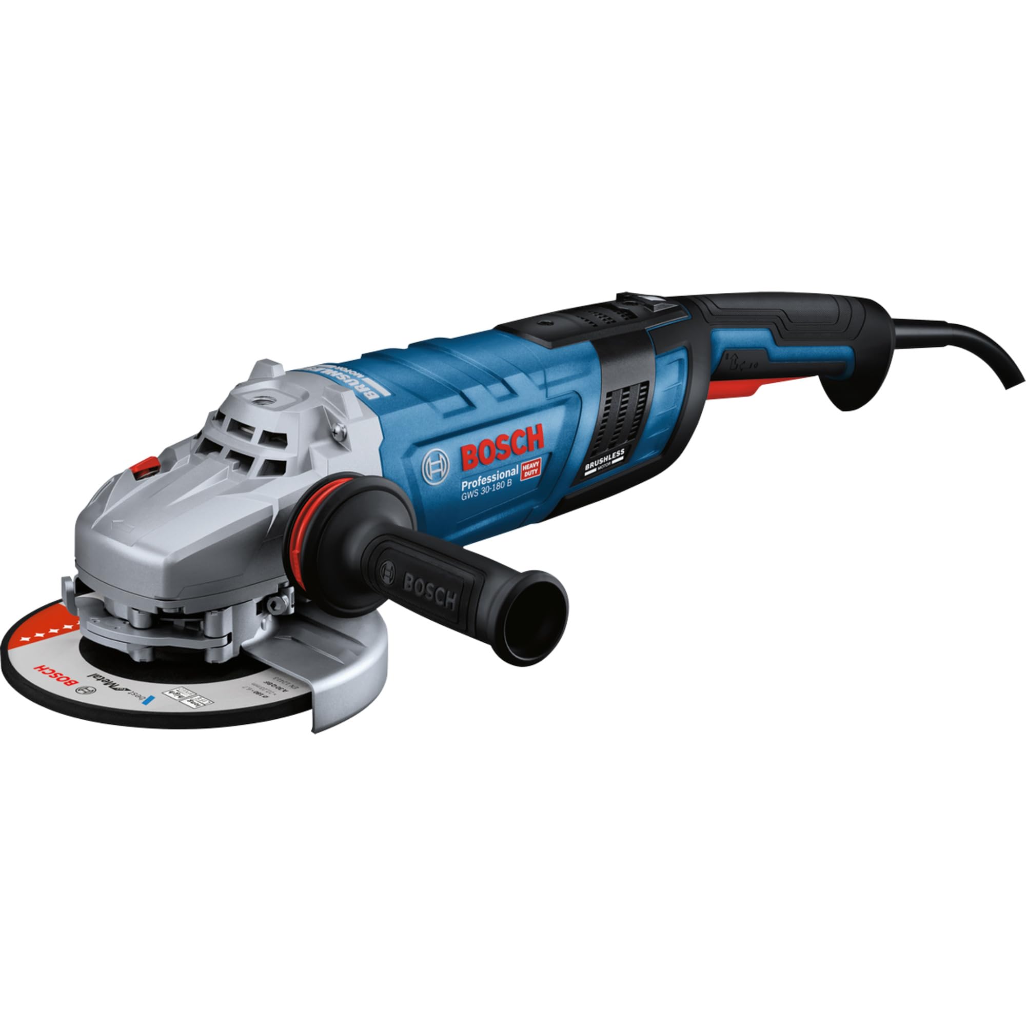 Bosch Professional Smerigliatrice angolare GWS 30-230 B (KickBack Control e freno, incl. GWS 30-230 B, chiave a due perni, dado di serraggio, cuffia di prot. regolabile, impugn. suppl.)