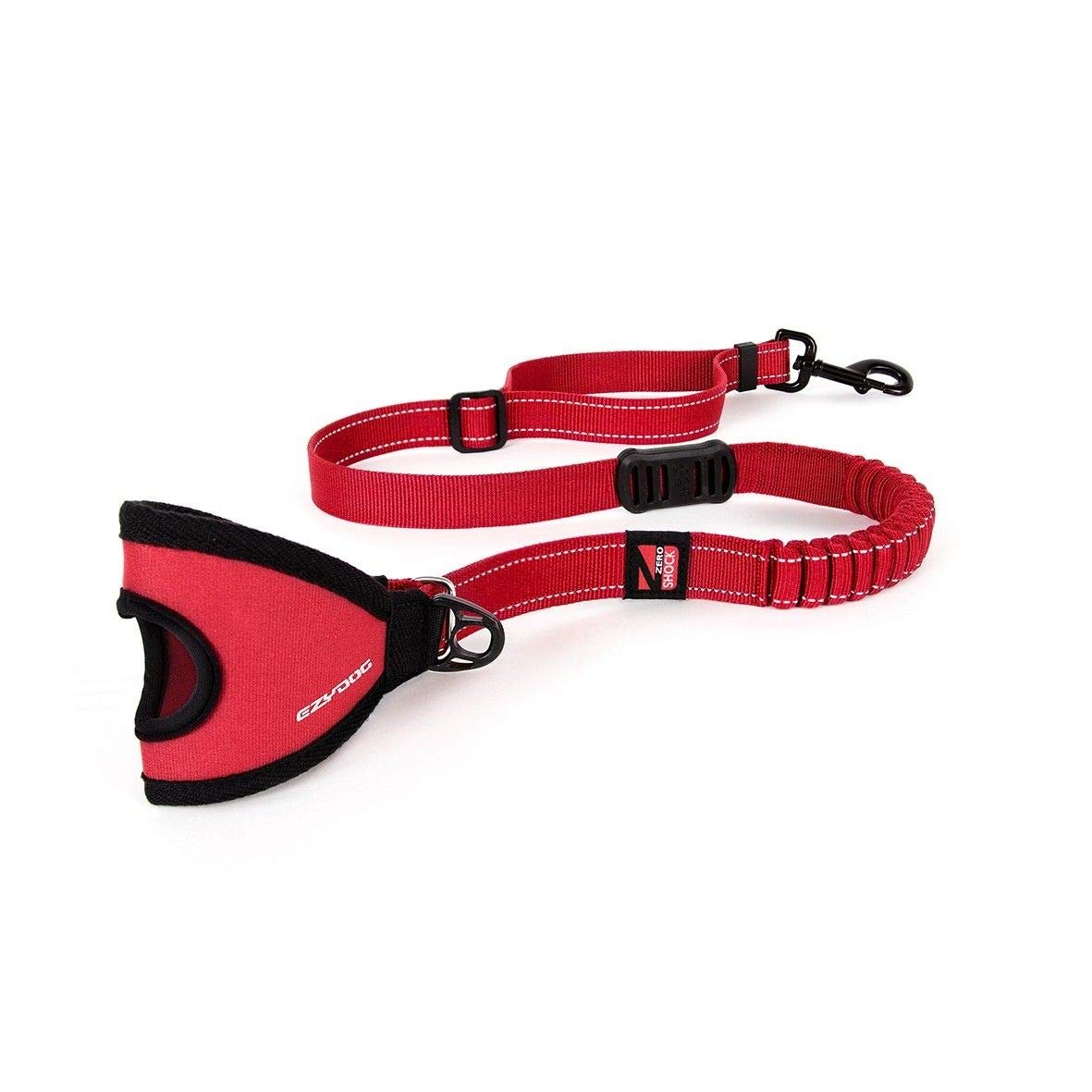 Hands Free Dog Lead - Bungee, Fits, Short, Strong, Training Lead For Large Dogs (48", Red)