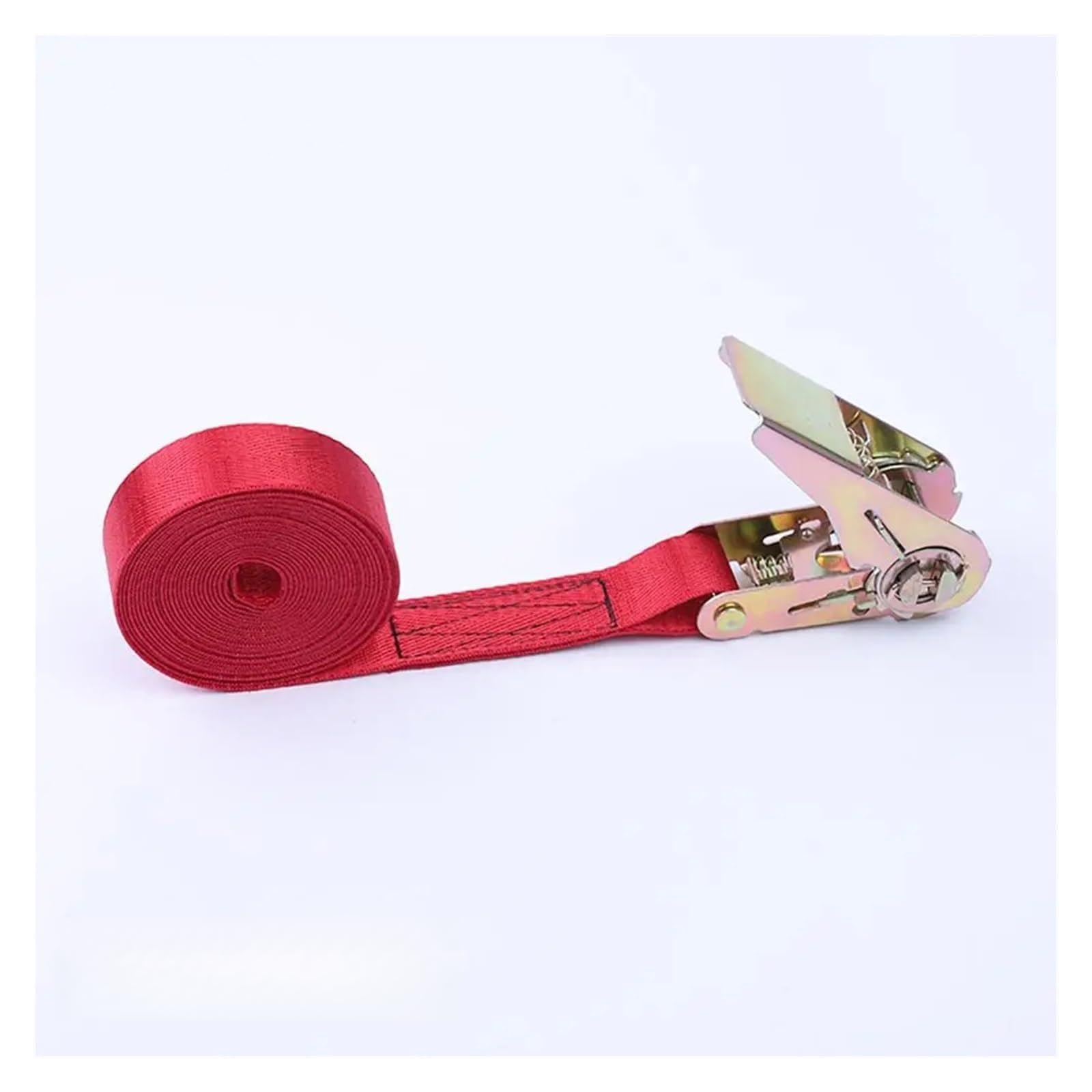 Ratschengurt， 8 m/25 mm Ratschen-Gürtelschnalle, Zurrgurte mit Metallschnalle, Spannseil for Auto, Motorrad, Fahrrad, Gepäck, Tasche, Fracht(Rosso)