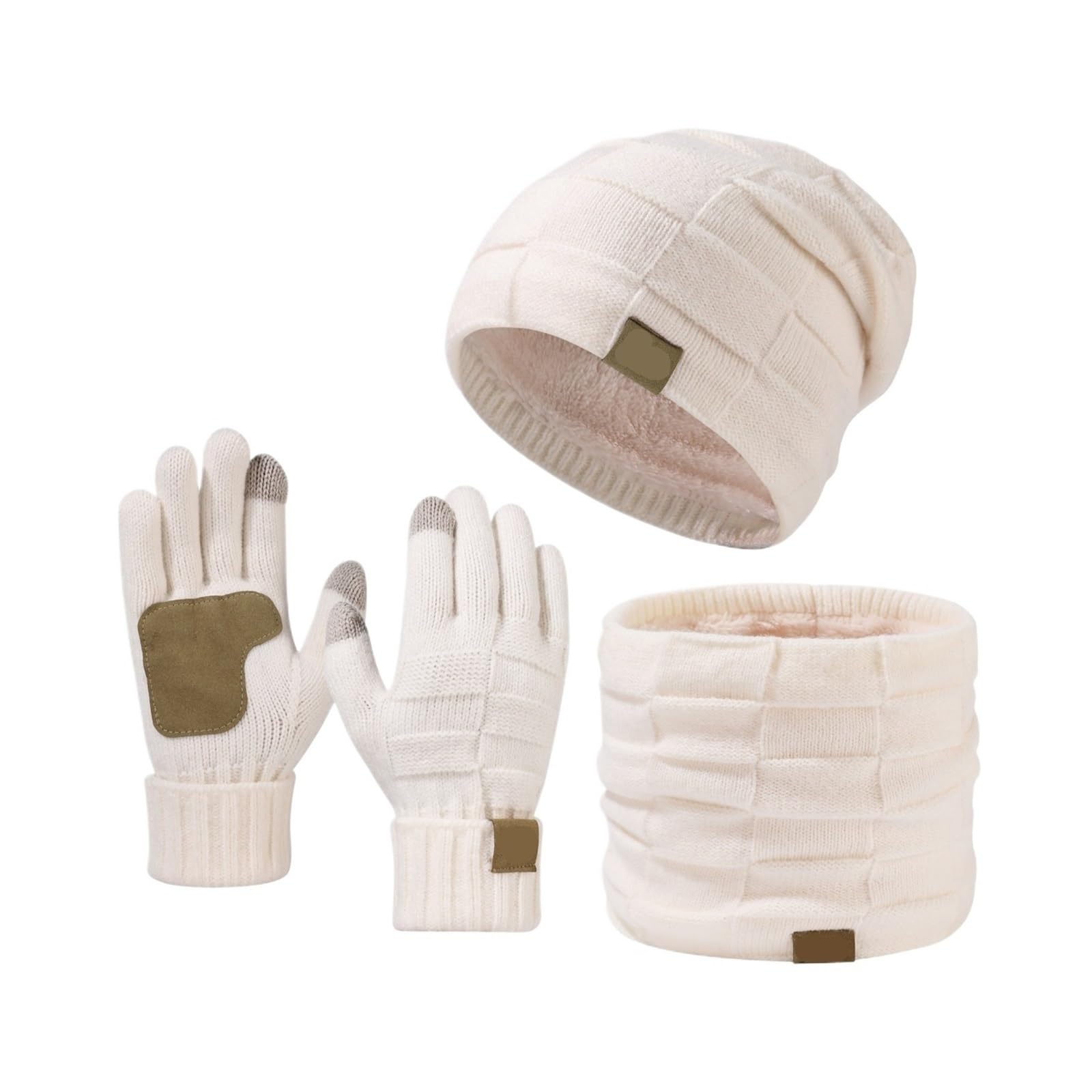 Generico Cappello guanto in pelle for stare al caldo in autunno e inverno