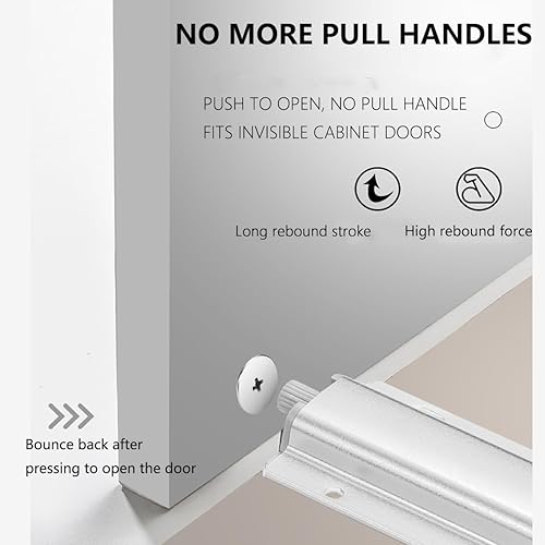 Miniatura 4 de 6 pestillos magnéticos de empuje para armarios, pestillos de puerta para abrir, cerraduras táctiles resistentes, cierre magnético para puerta,