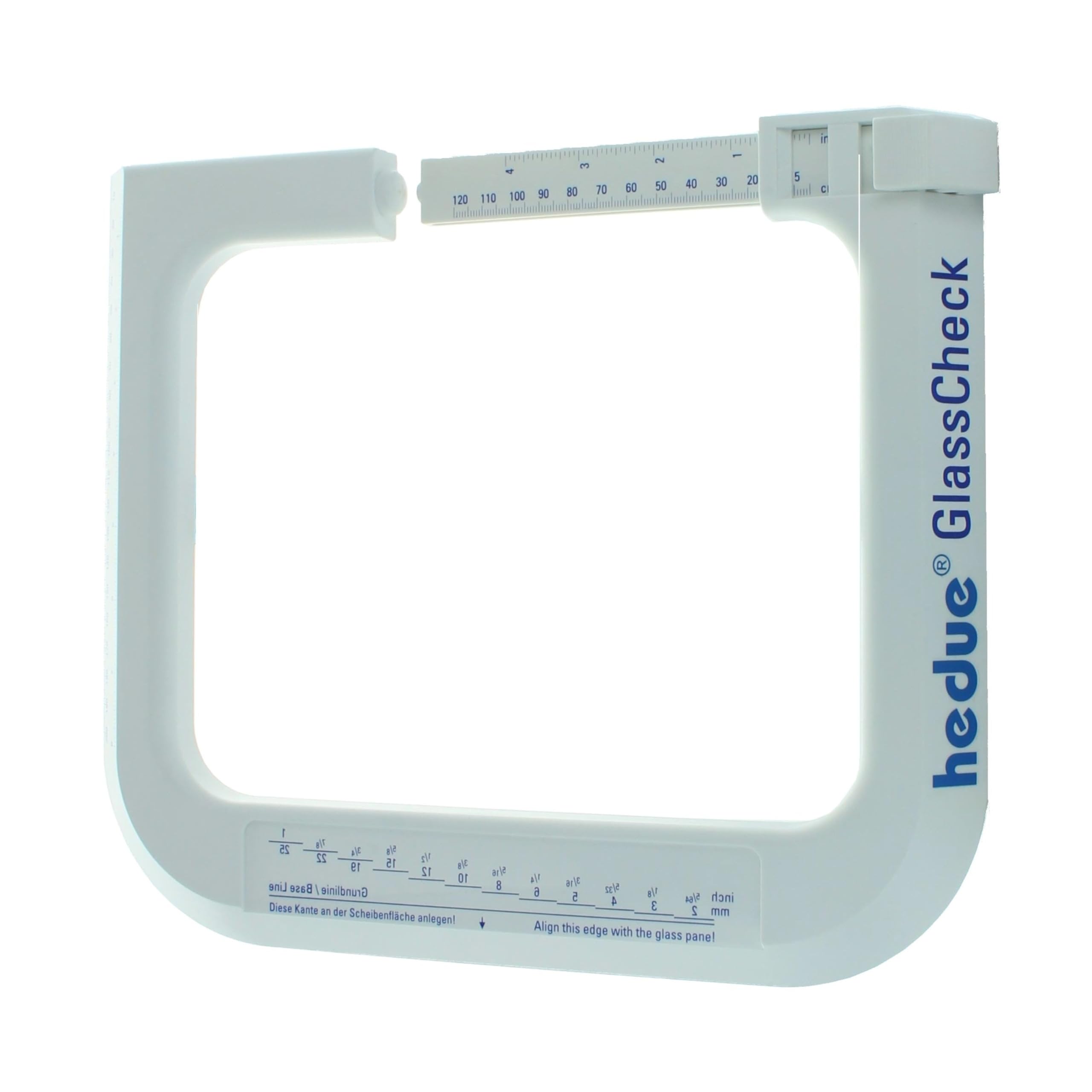 hedue® Medidor de espesor de vidrio GlassCheck - Para medir el grosor del vidrio en ventanas, rango de medición: 0–120 mm