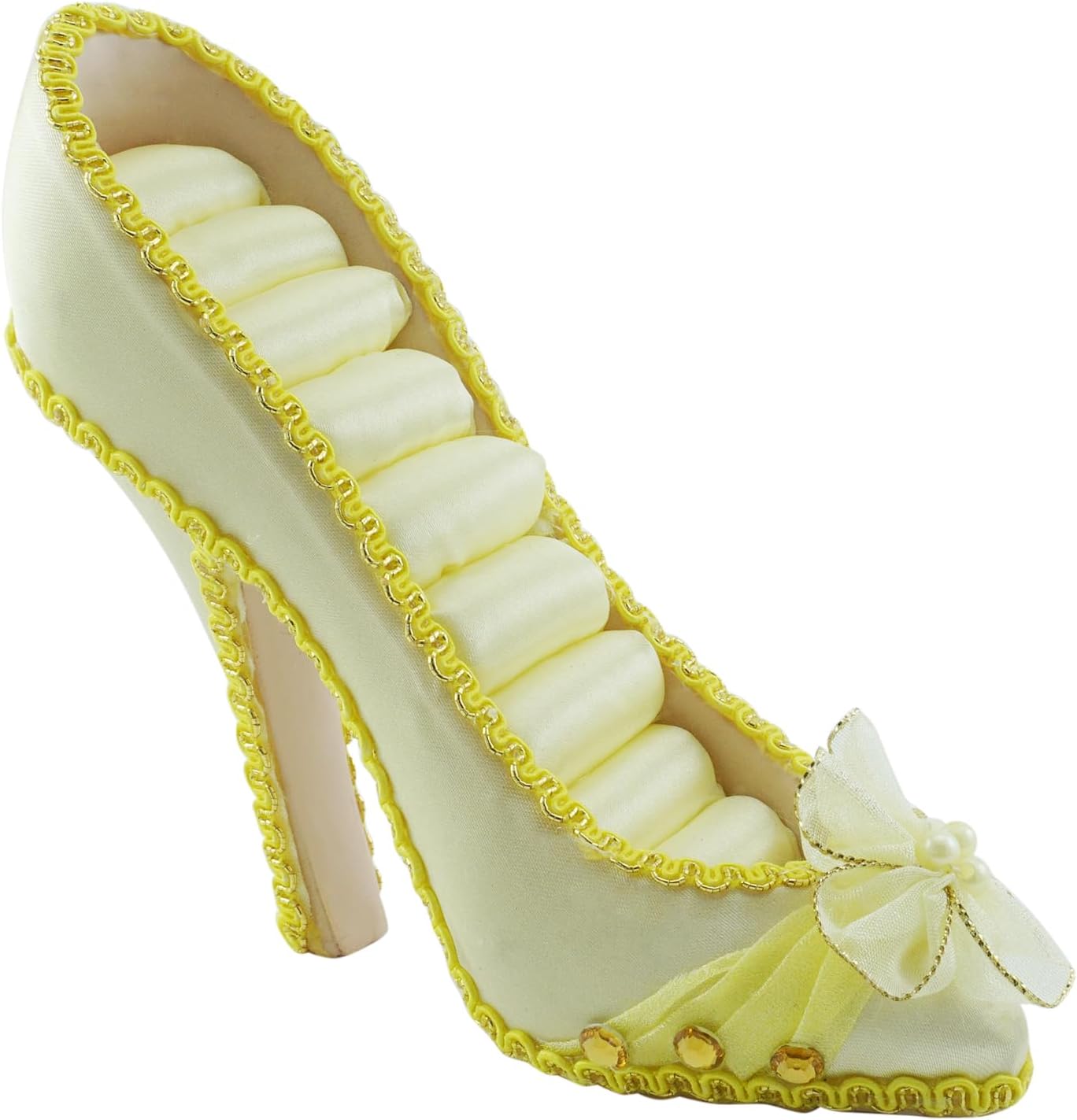 Ring Holder High Heel Shoe Design Fashion Jewelry Organizer Display Birtyday Gift (Yellow) - Image 1 of 7