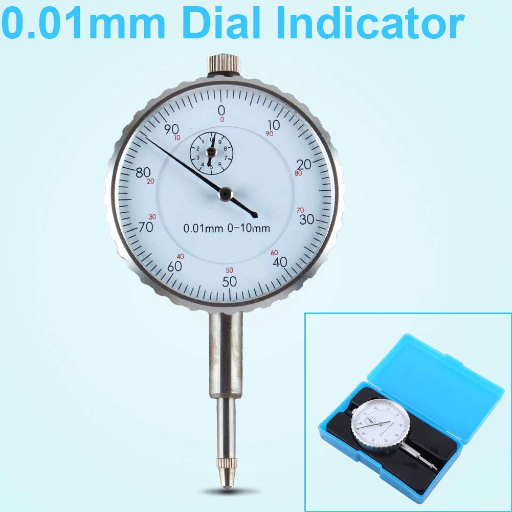 Dial Gauge, 0-10MM Dial Gauge Foruring 0-10mm Outer Diameter with 0.01mm Accuracy Clock Dial Indicators