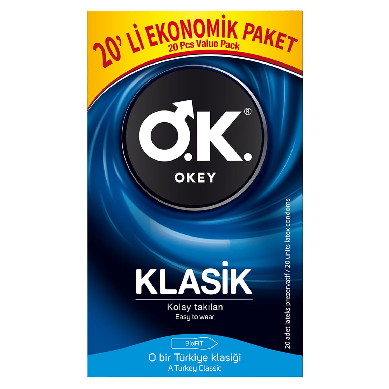 Okey Klasik Ekonomik Prezervatif 20 Adet