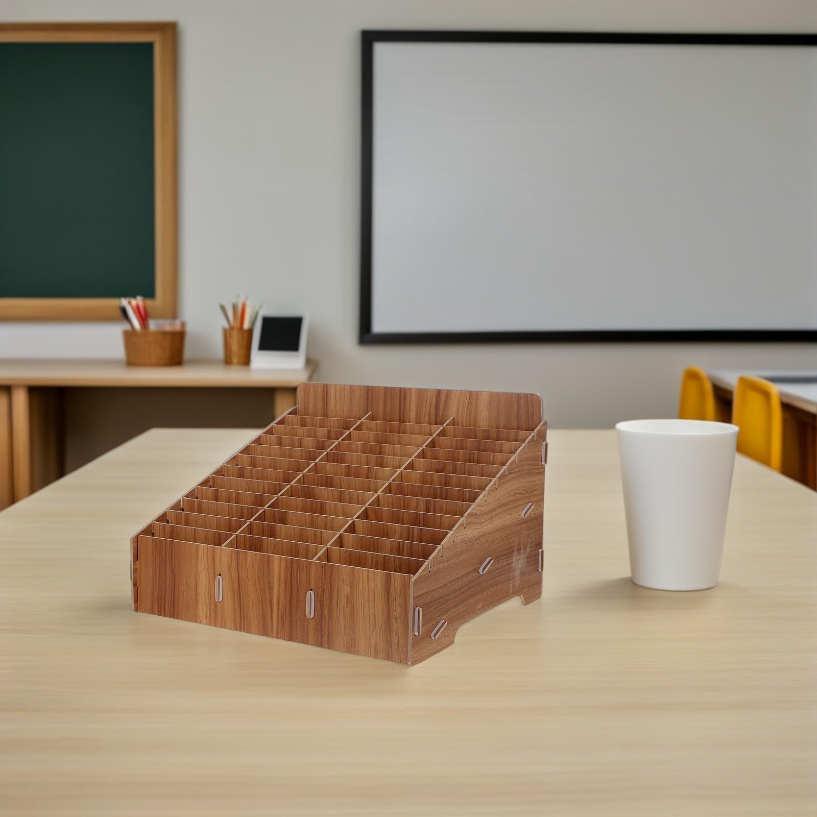 SHINEOFI Scatola in Materiale Resistente con Scomparti Multipli Porta Cellulare Organizer da Tavolo per Facile Gestione dei Telefoni per e Aula