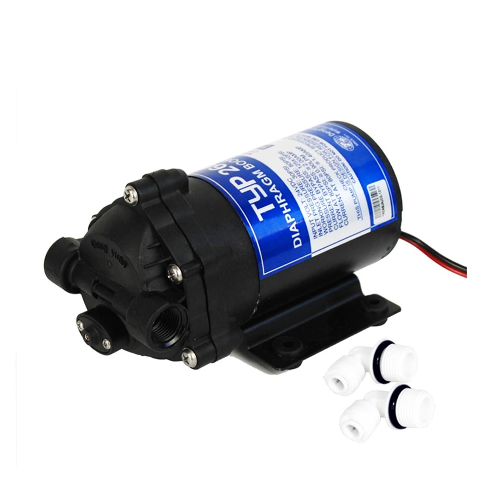 Tieoaxft With Fittings 100Gpd Water Filter Ro Booster Pump 2600Nh For Increase Reverse Osmosis System Pressure(With Fittings)