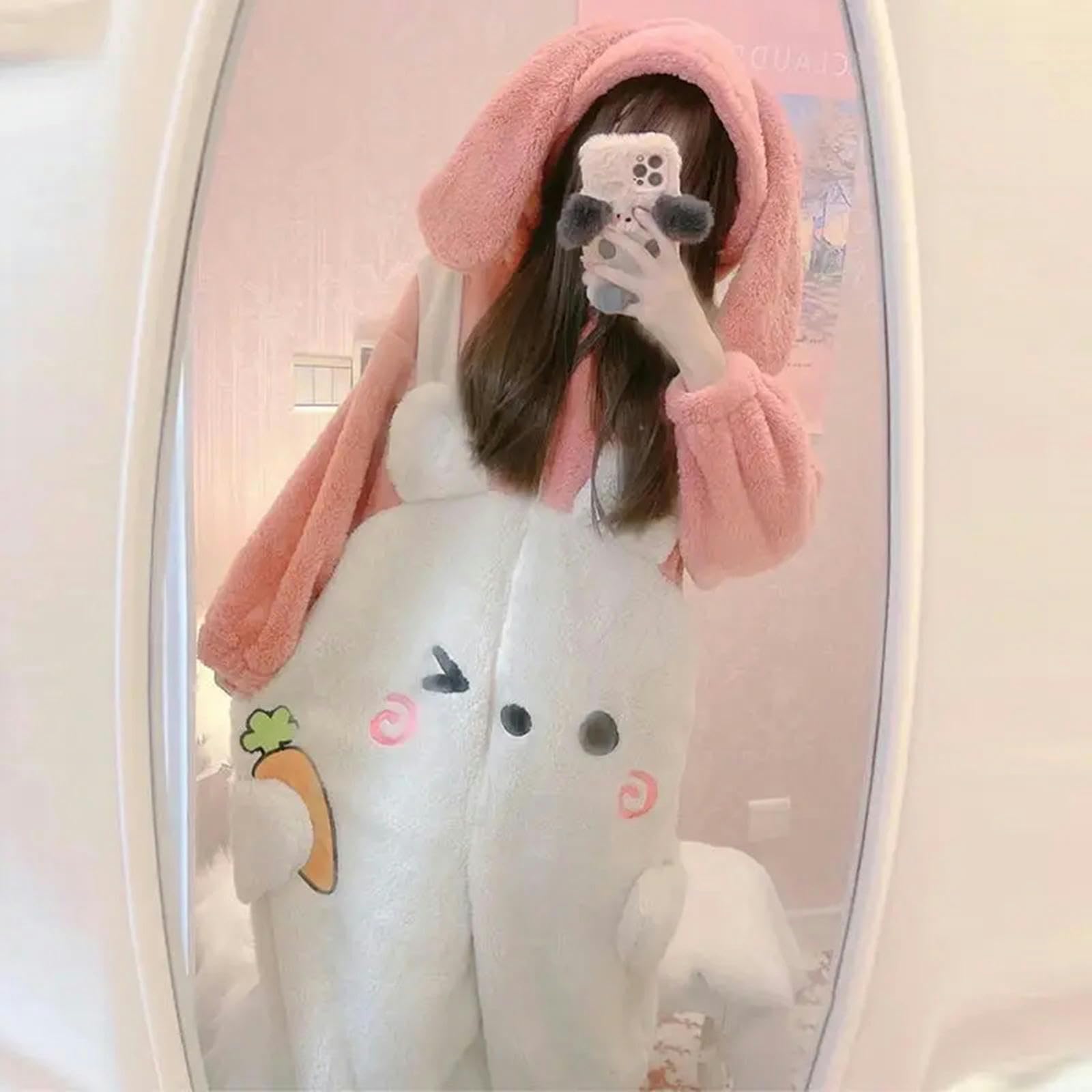 TEidea Schlafanzug Damen Winter Niedliche Hasen -Pyjama -Sets Für Frauen - Bunny Cosplay -Kostüm, Halloween -Pyjama