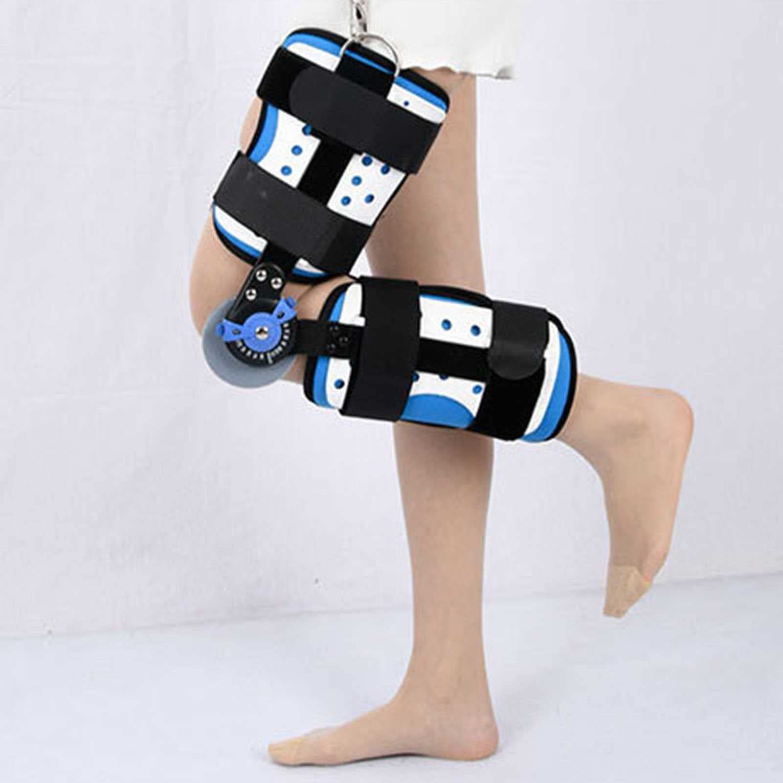 Ortesis de rodilla con bisagra Rodillera Rom con bisagras, abrazadera de fijación de articulación de rodilla ajustable ligamento postoperatorio menisco Protector de fractura de rodilla para hombres y