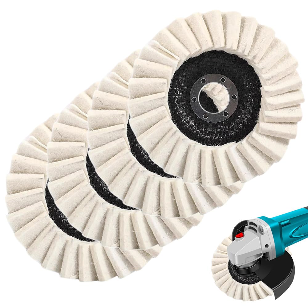 Wool Felt Flap Polishing Disc, 2025 New Wool Felt Flap Discs Polishing Wheel, Wool Polishing Wheel Disc Buffing Pad, 100 Angle Grinder Abrasives